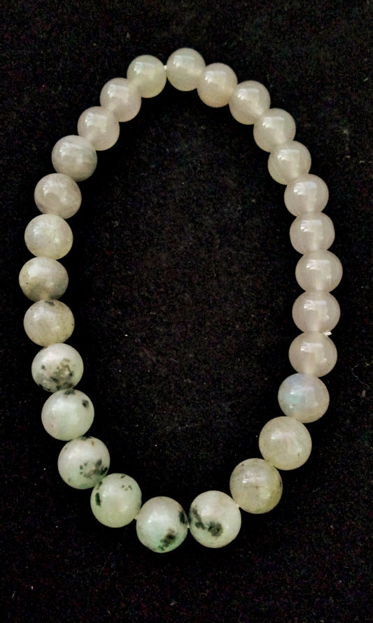 Kiwi Jasper & Grey Agate Bracelet