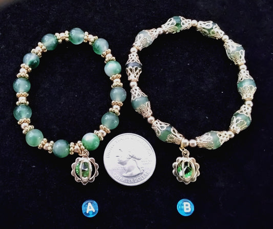 Emerald Dyed Agate Bracelets A & B