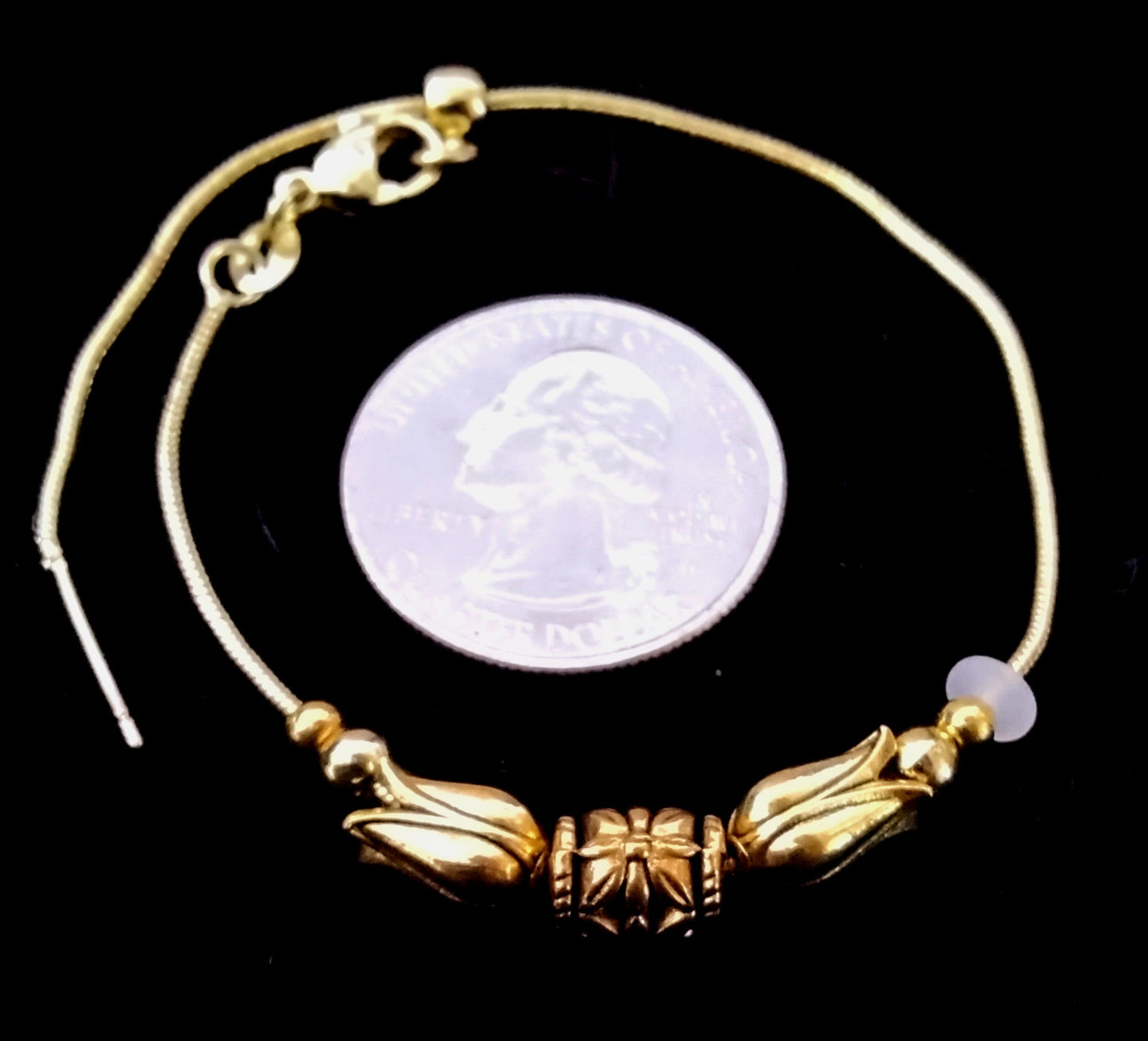 Gold Adjustable Flower Bracelet