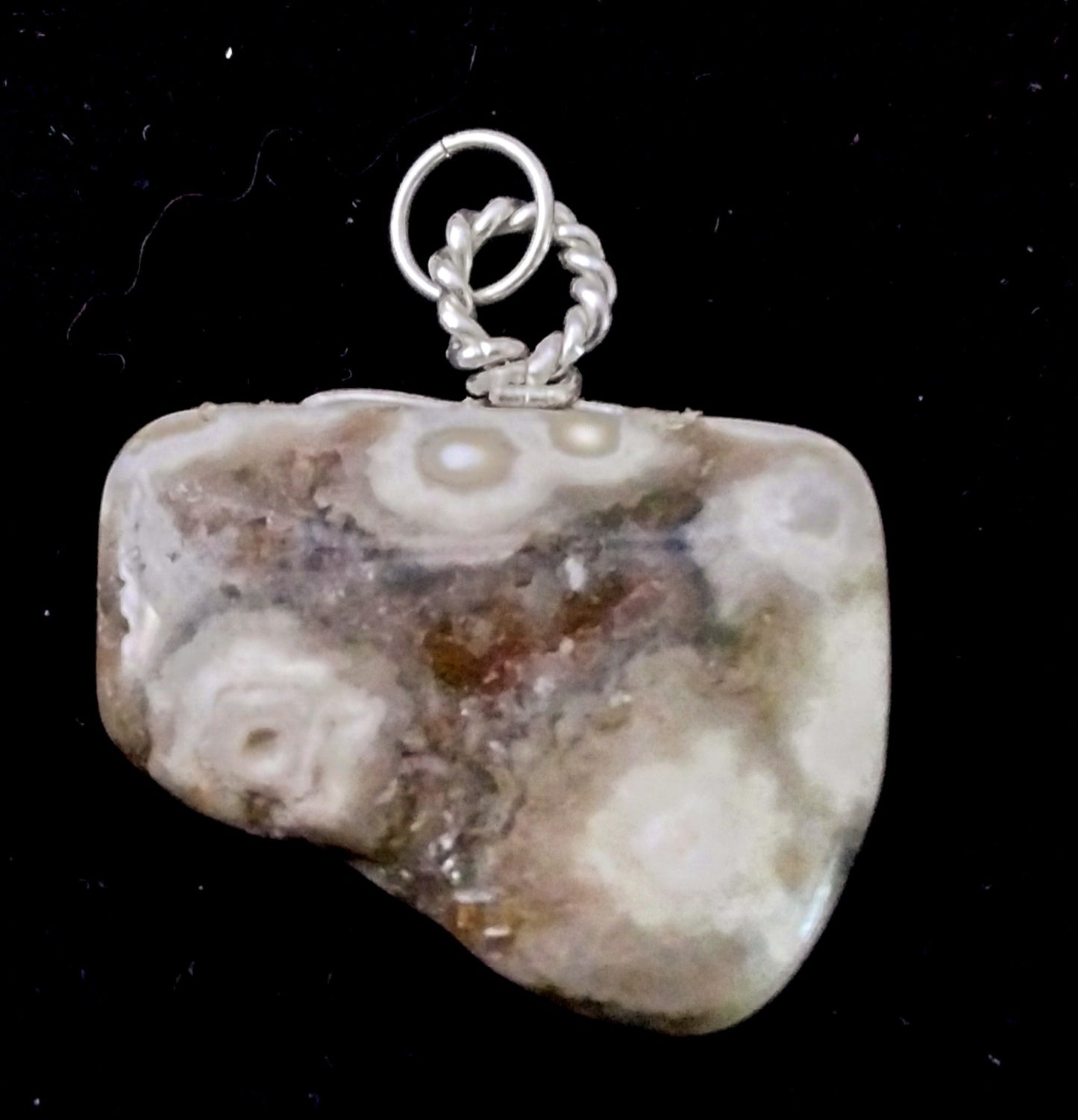 Flower Agate w/ Drusy Pendant