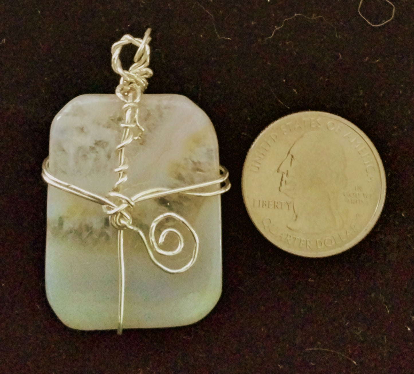 Sterling Silver Wrapped Agate Pendant