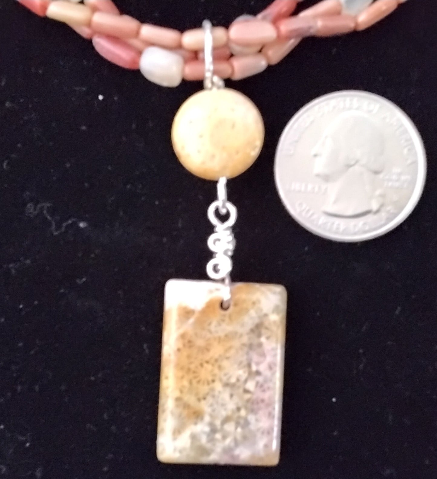 Fossil Coral & Dyed Coral Necklace