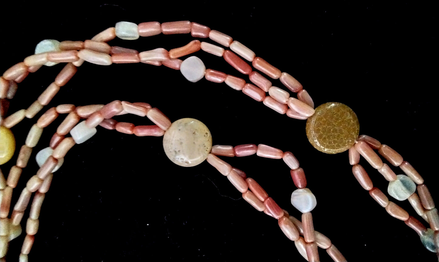 Fossil Coral & Dyed Coral Necklace