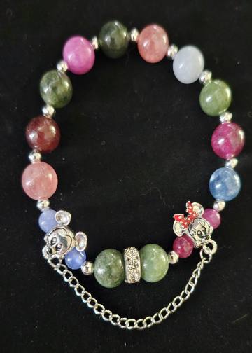 Colorful Tourmaline Micky & Minnie Bracelet