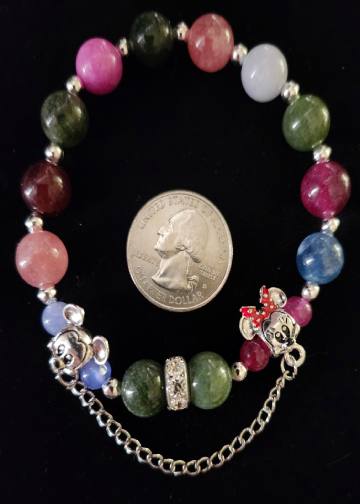 Colorful Tourmaline Micky & Minnie Bracelet