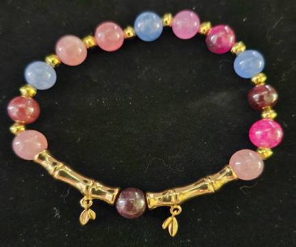 Colorful Tourmaline Lucky Bamboo Bracelet