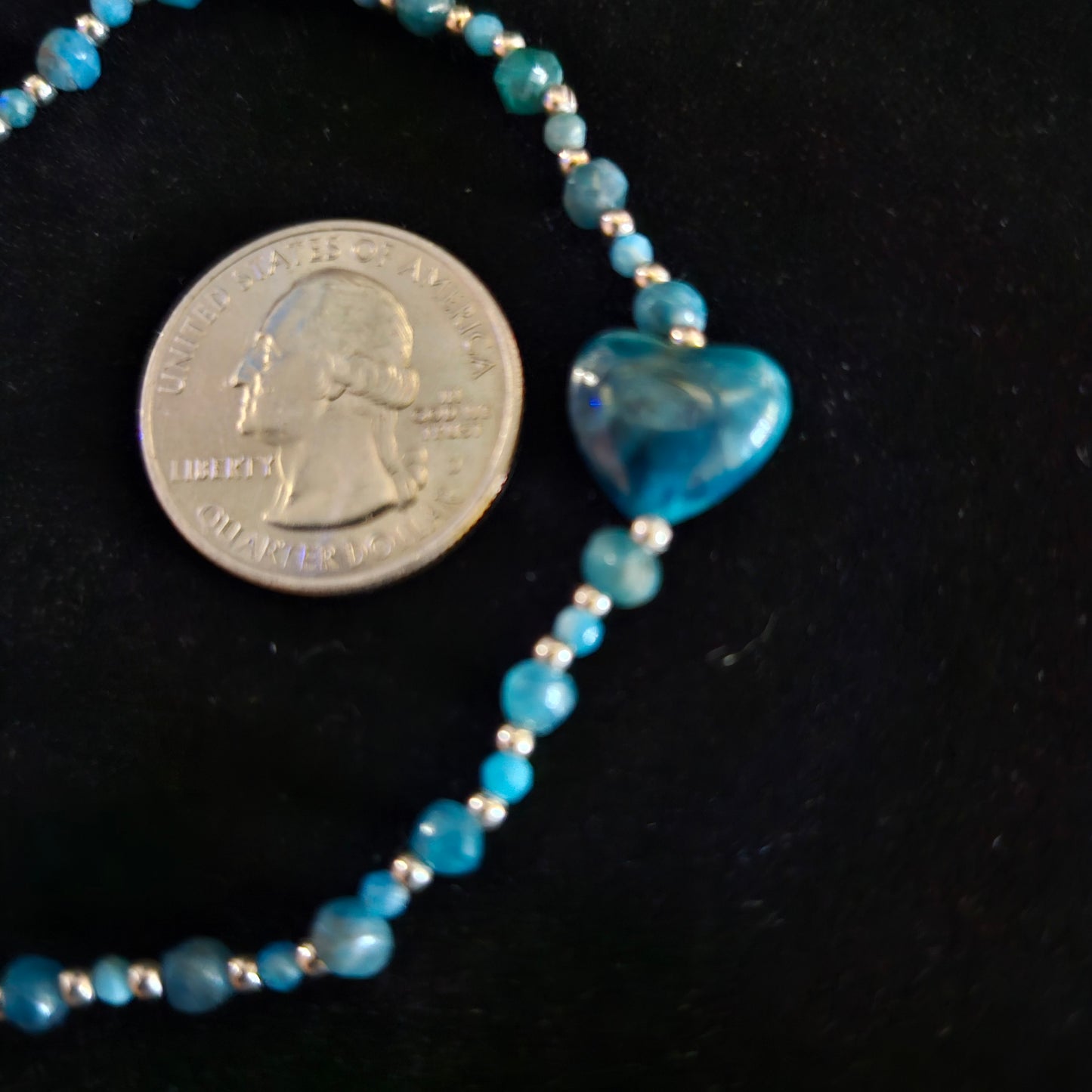 Blue Apatite Heart Bracelet