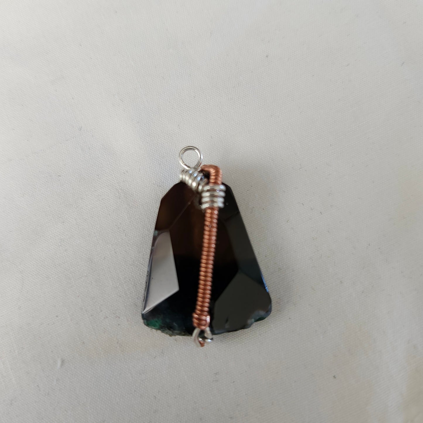 Sterling & Copper Wrapped Onyx Coffee Agate