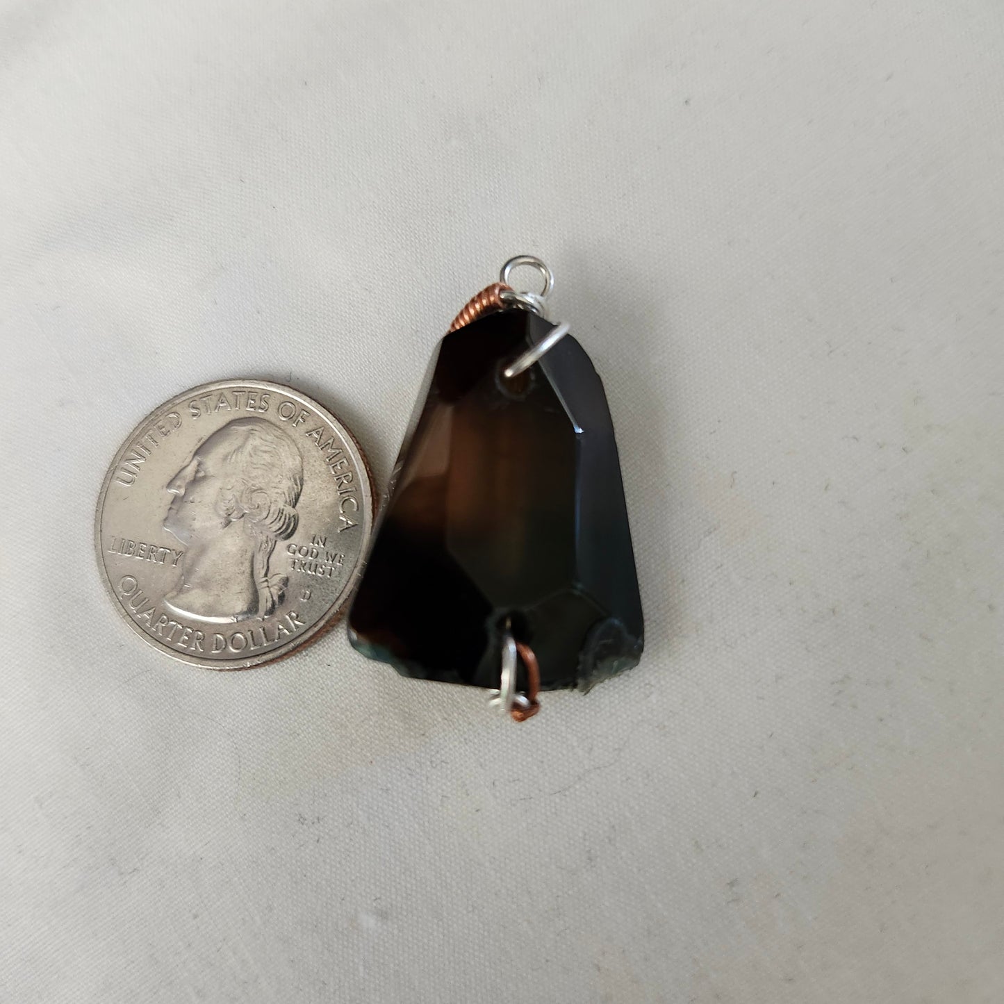 Sterling & Copper Wrapped Onyx Coffee Agate