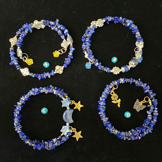 Lapis Lazuli Chip Coils