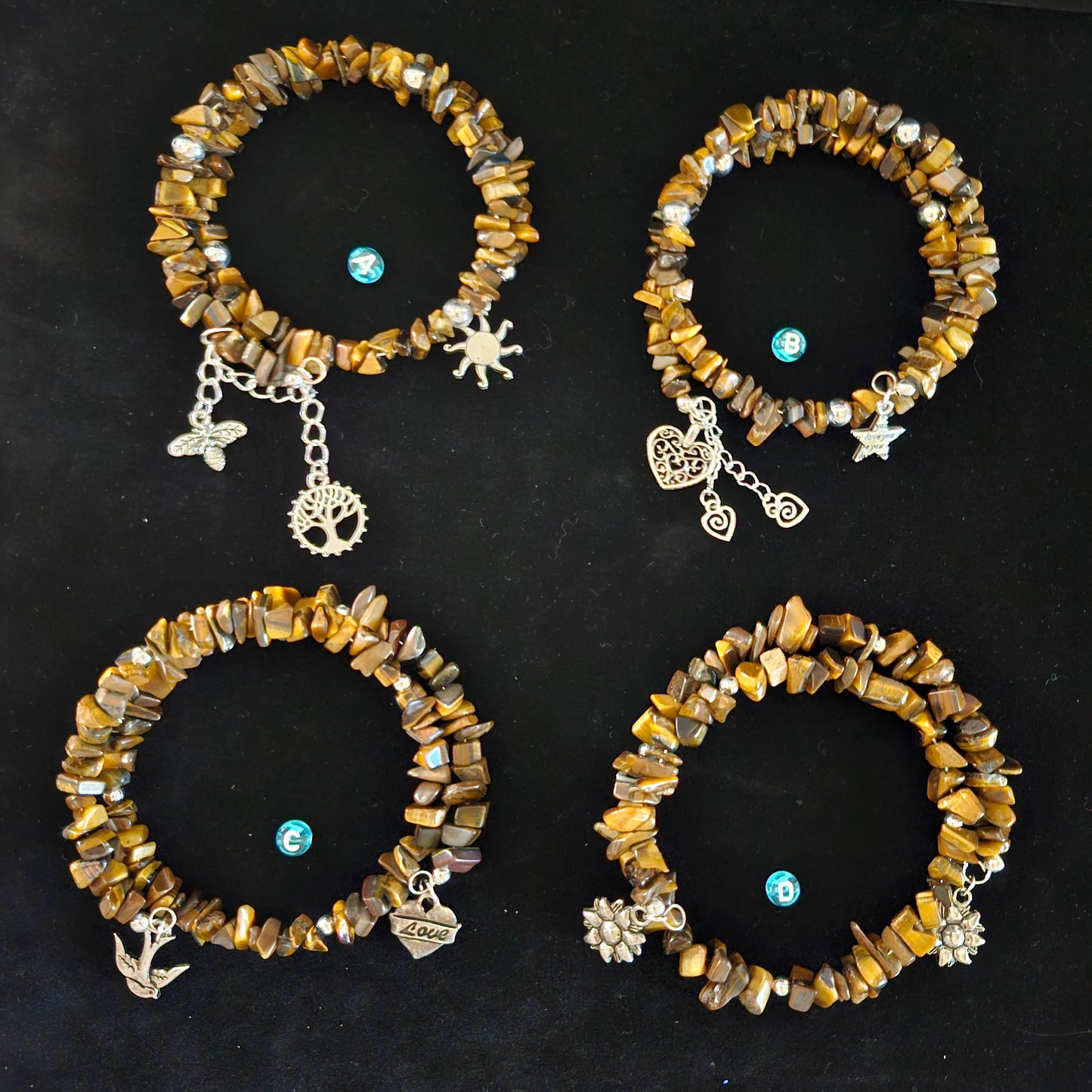 Tiger Eye Chip Bracelet Coils