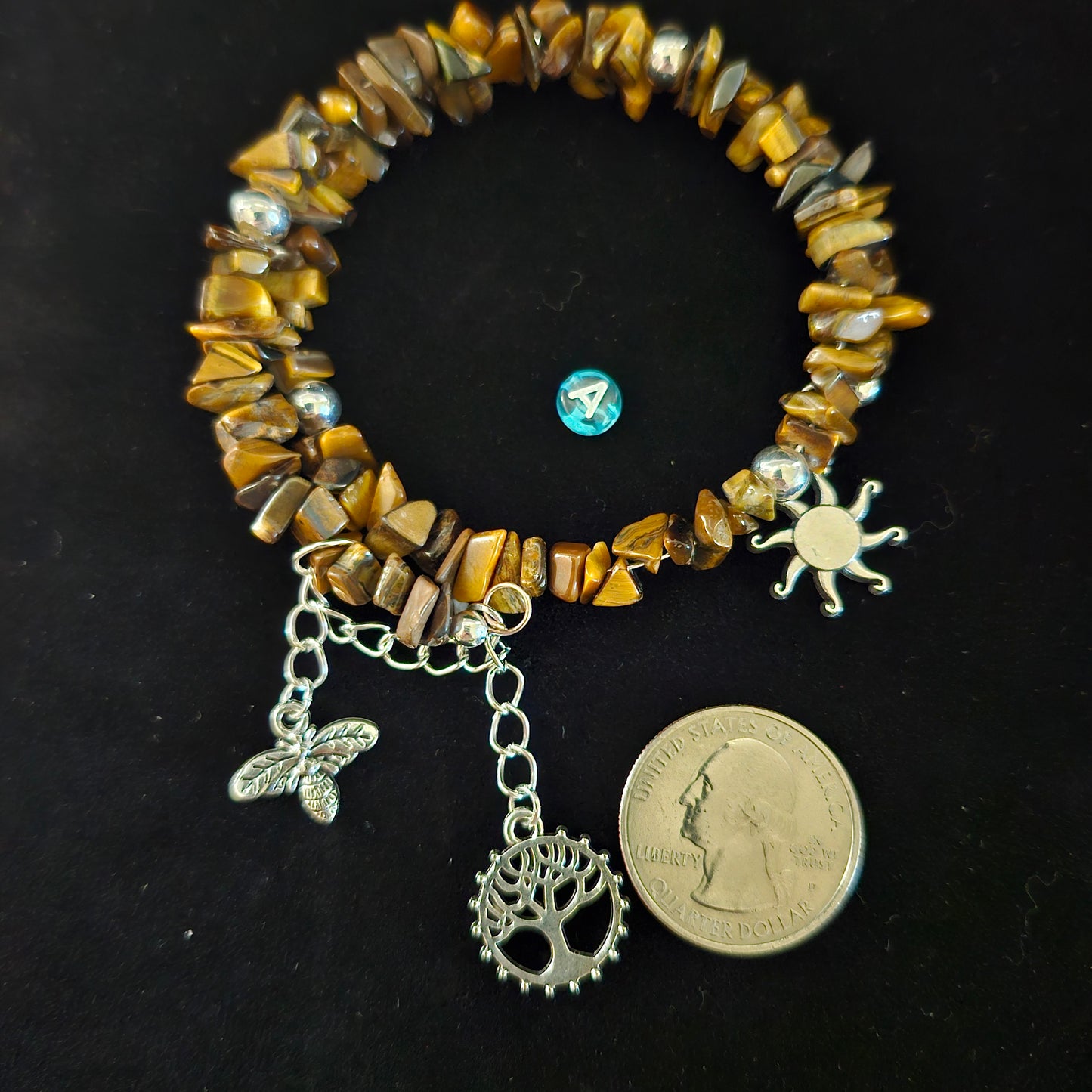 Tiger Eye Chip Bracelet Coils