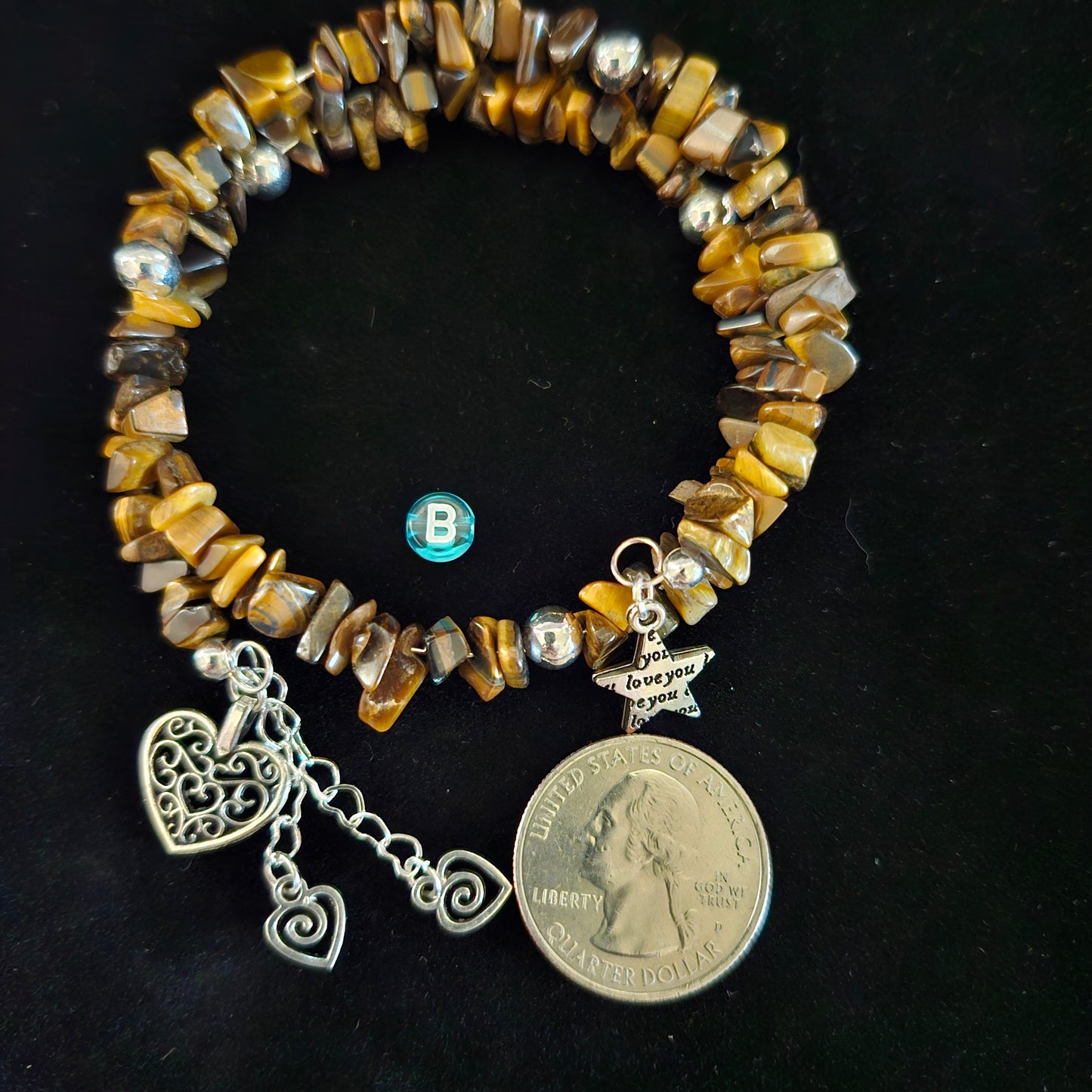 Tiger Eye Chip Bracelet Coils