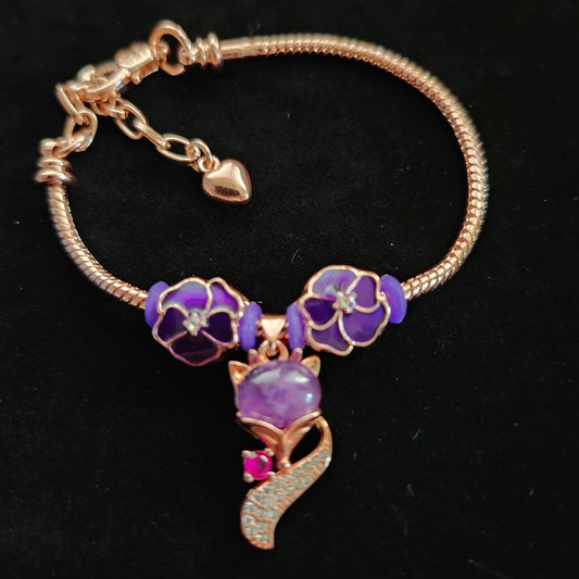 Foxy Flowers Pandora Style Bracelet