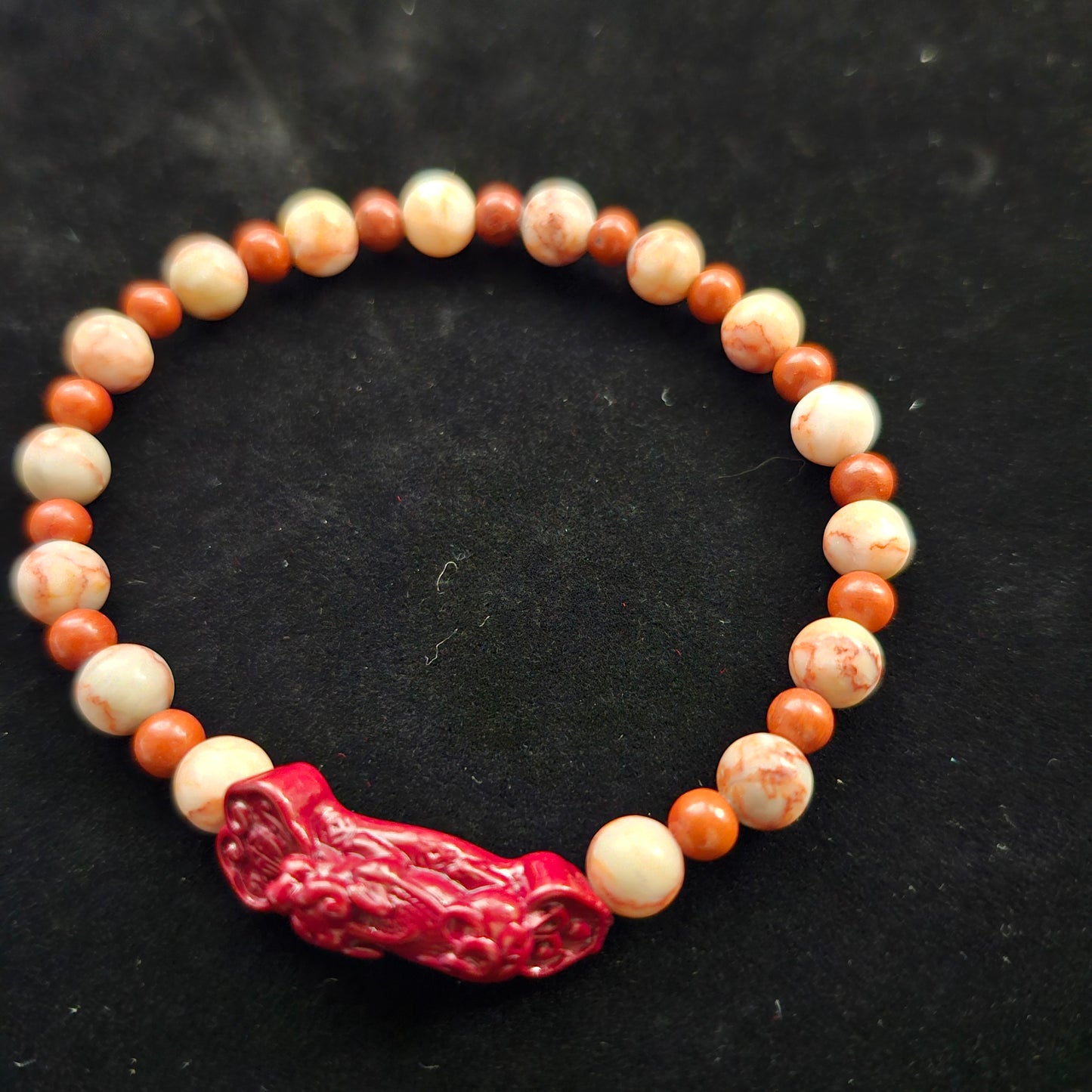 Cinnabar Pi Xiu & Red Jasper Bracelet