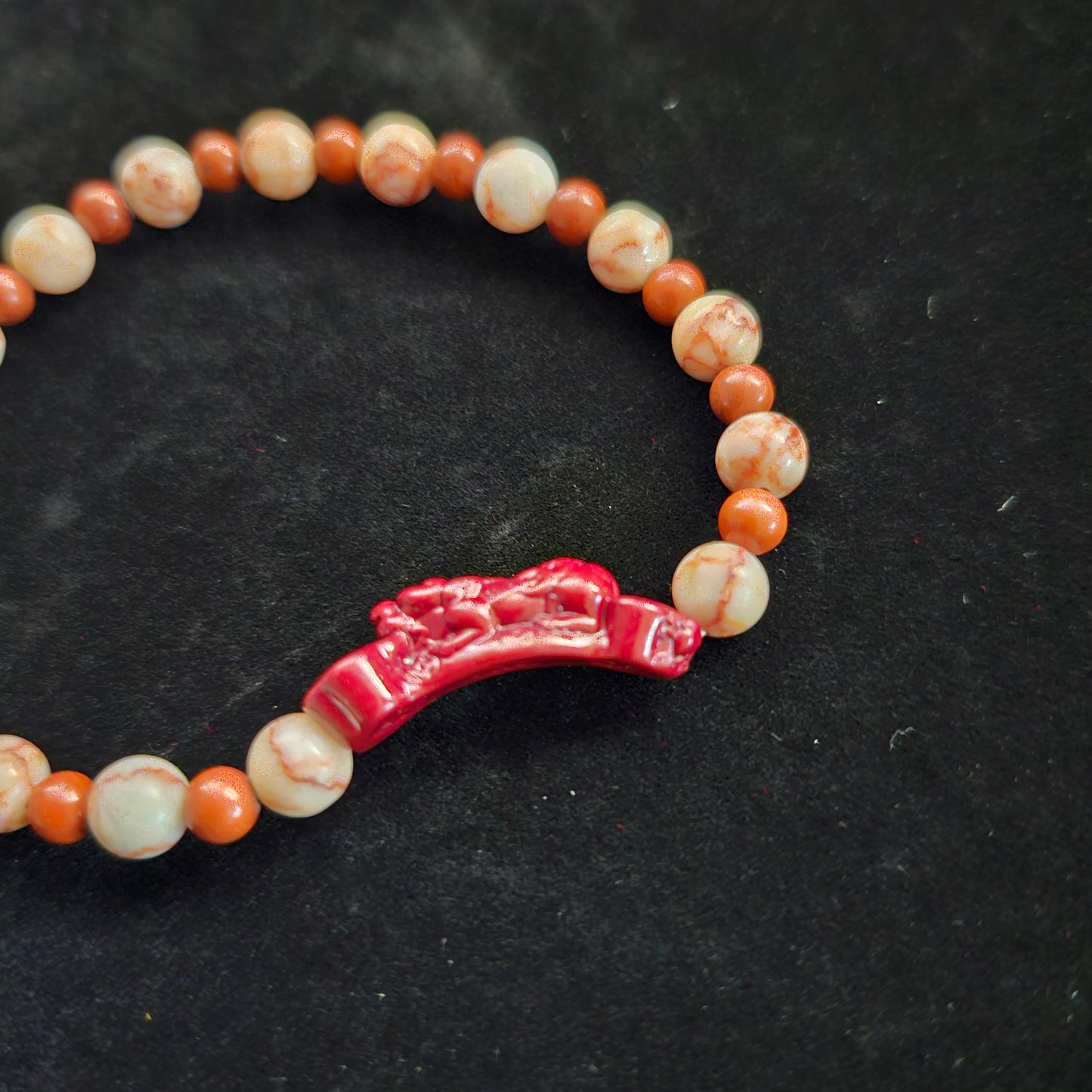 Cinnabar Pi Xiu & Red Jasper Bracelet