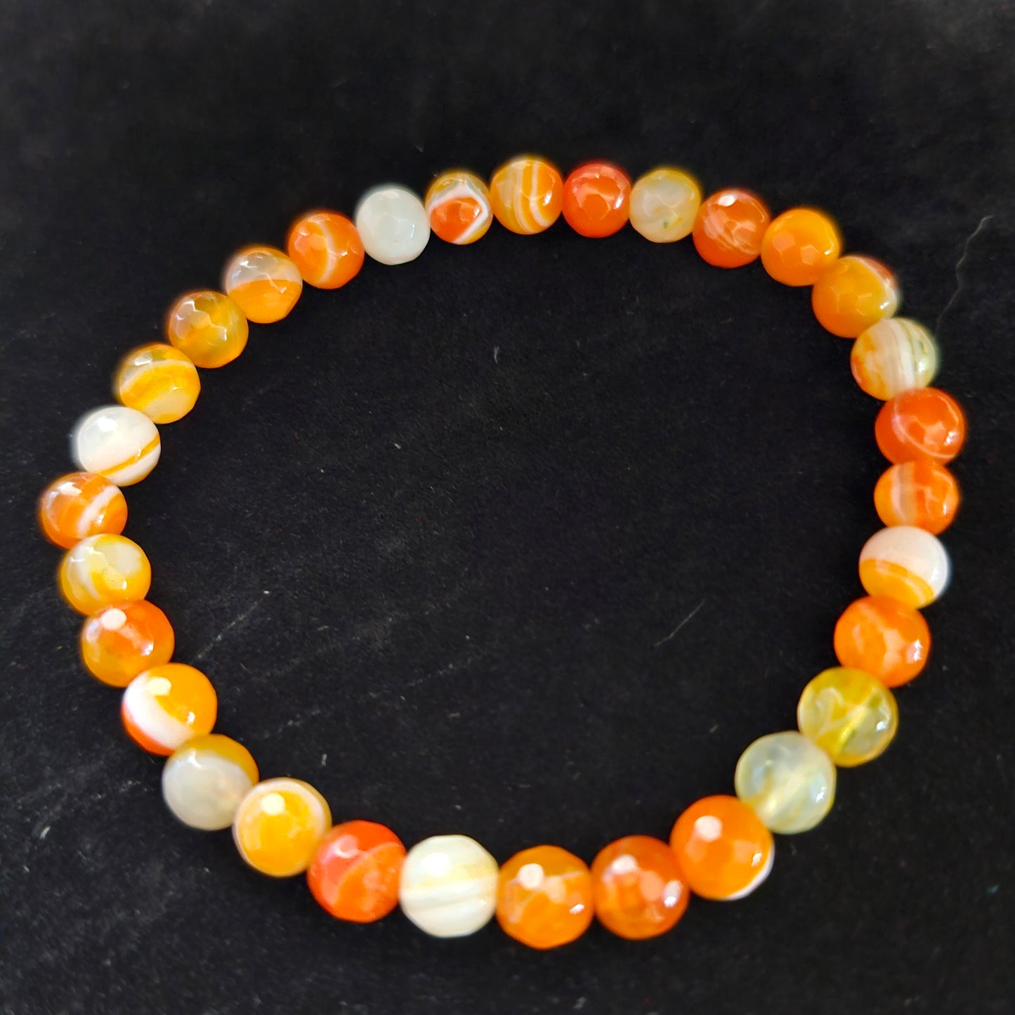 Simple Orange Agate Bracelet