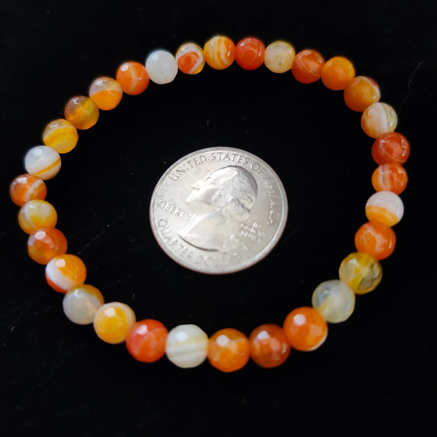 Simple Orange Agate Bracelet