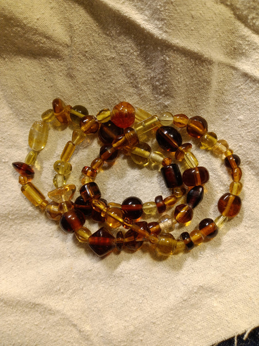 Amber Glass Trade Beads Set