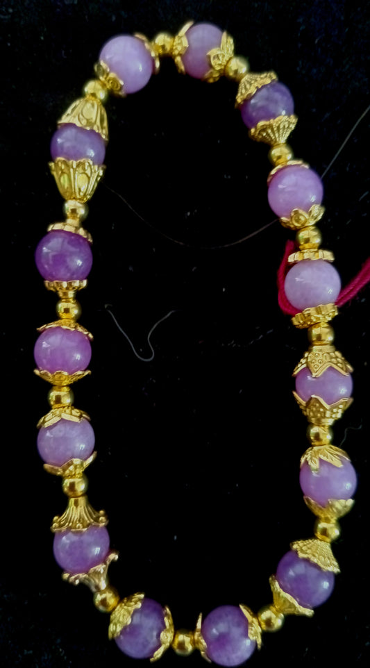 Pink Kunzite & Gold Bracelet