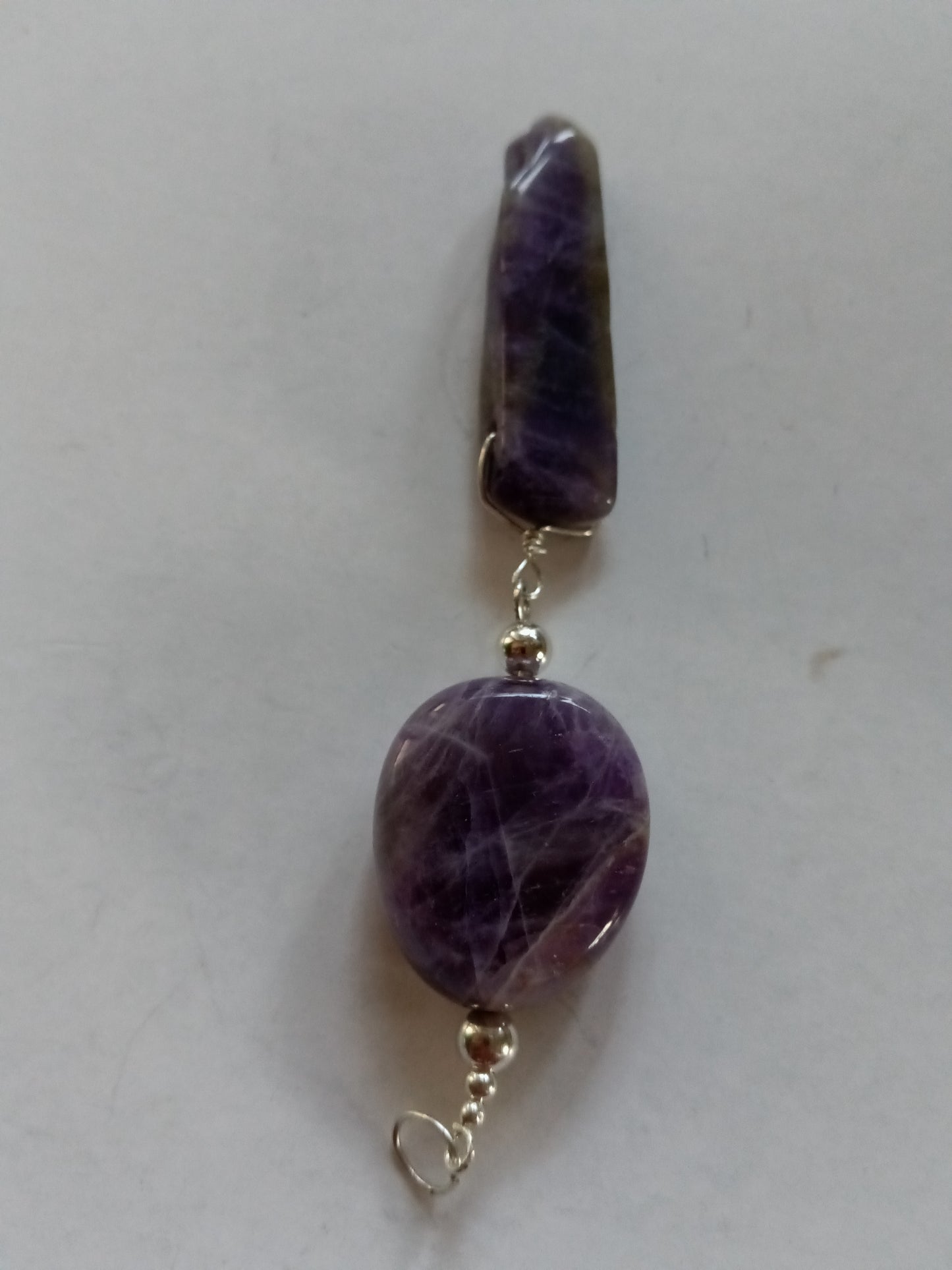 Amethyst & Sterling Drop Pendant