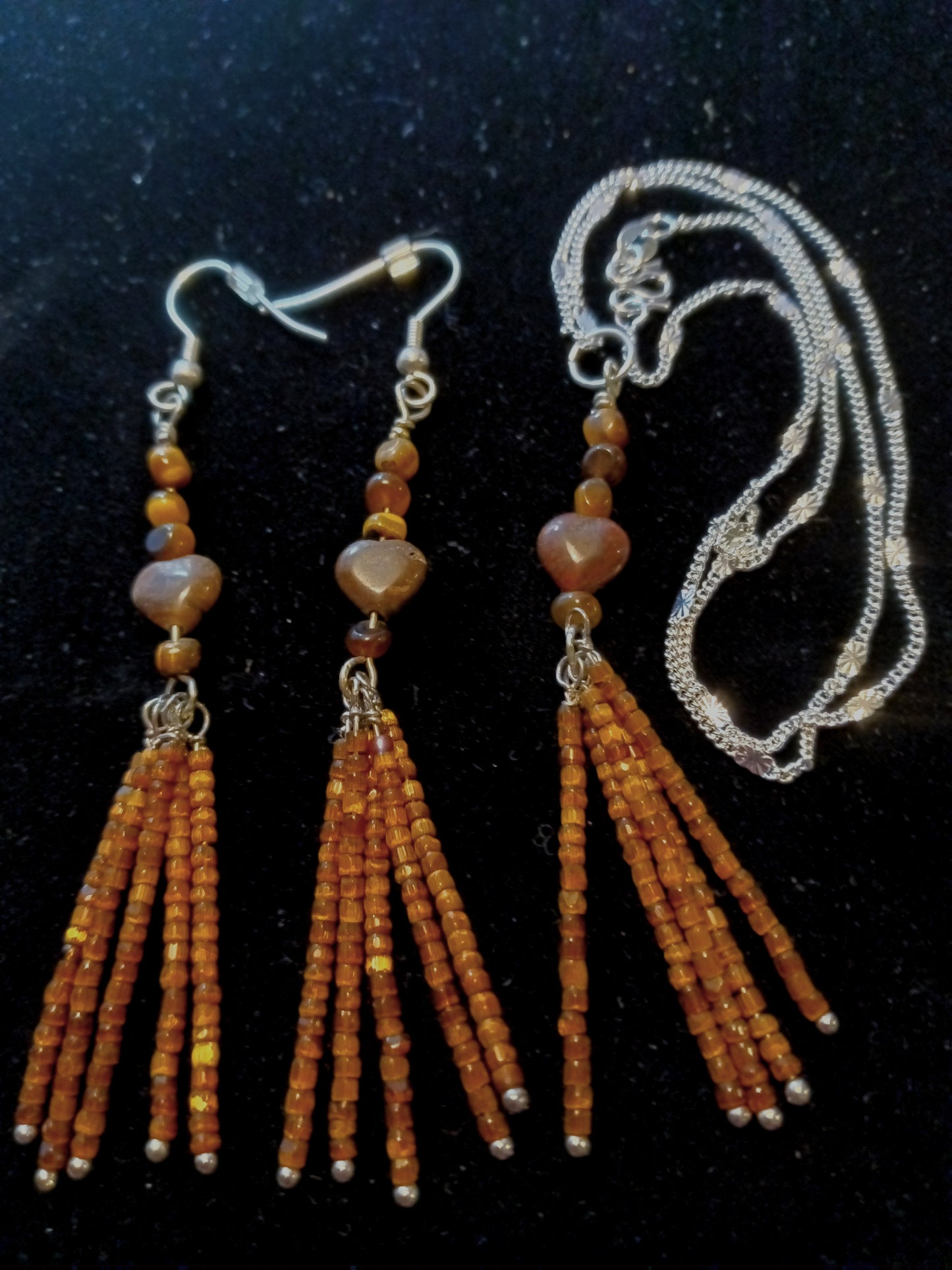 Tigers Eye Tassel Set